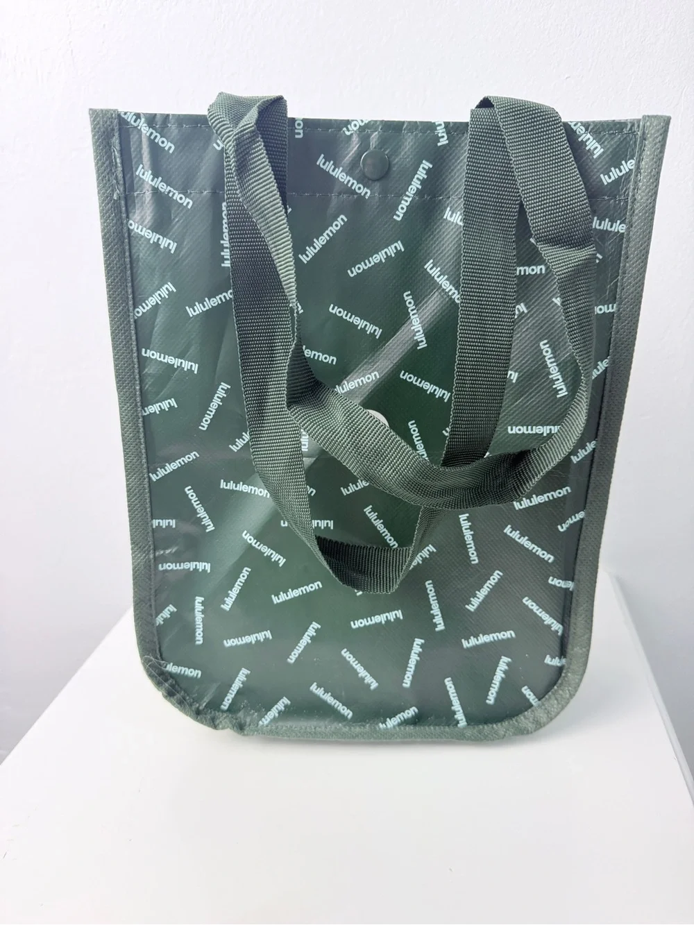 Lululemon Reusable Tote Bag Green Logo Shopping Gym Lunch Travel Bag
